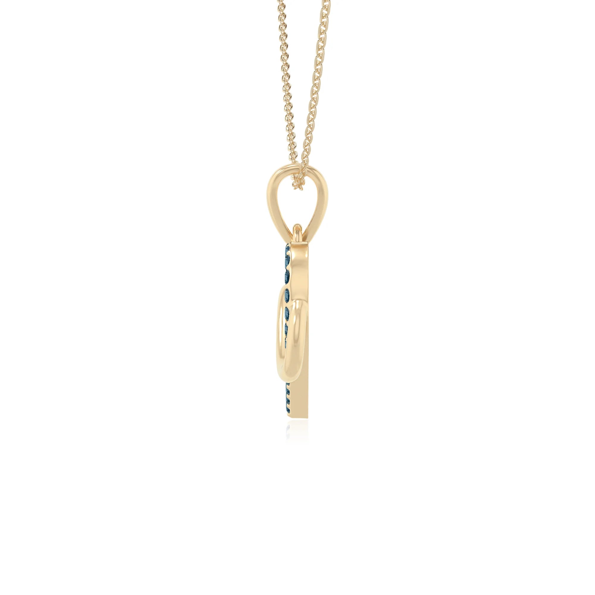 natural london-blue-topaz infinity heart necklaces in yellow gold vermeil 