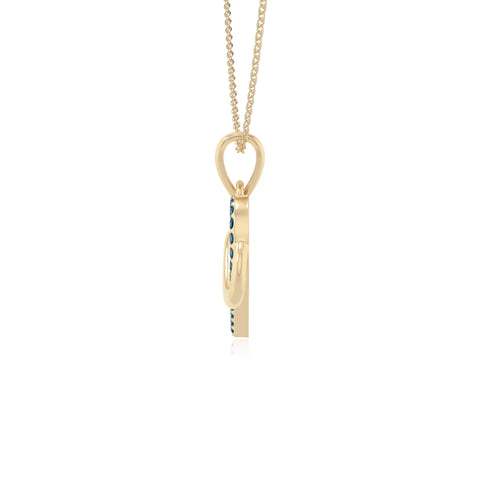 natural london-blue-topaz infinity heart necklaces in yellow gold vermeil 