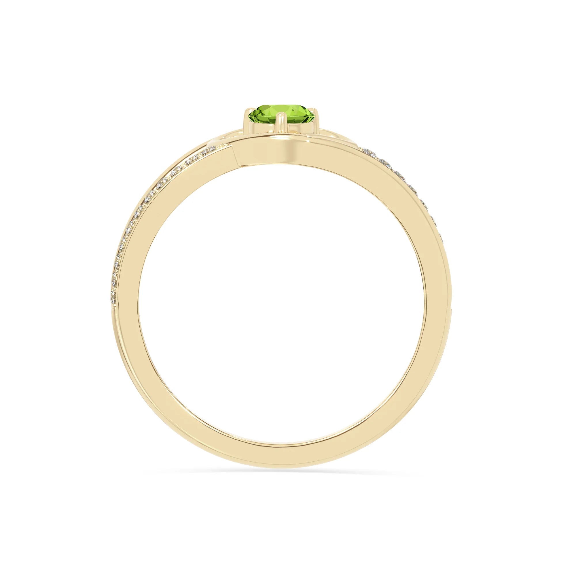 natural peridot heart promise rings in yellow gold vermeil