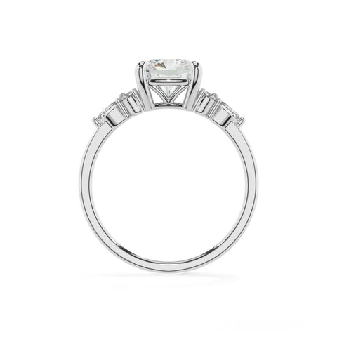 lab-grown moissanite cushion solitaire engagement ring