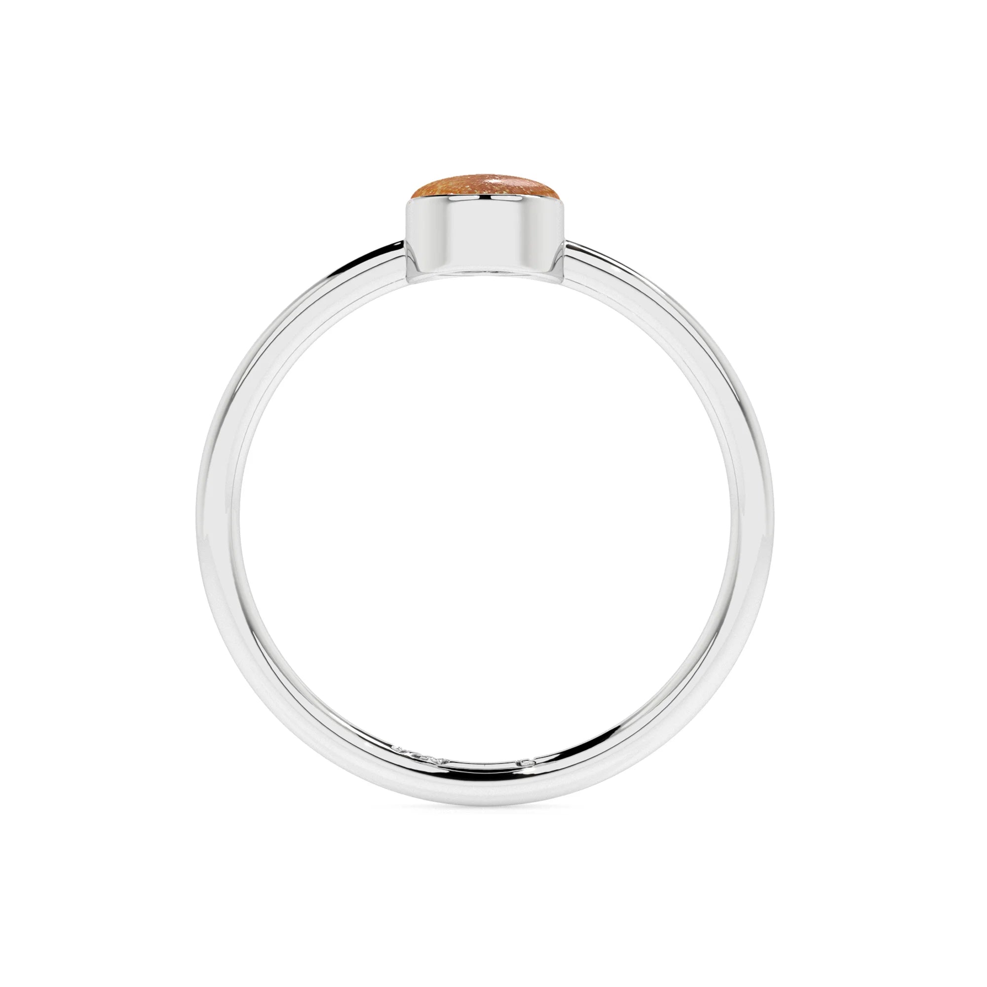sunstone oval cab stackable bezel-set ring
