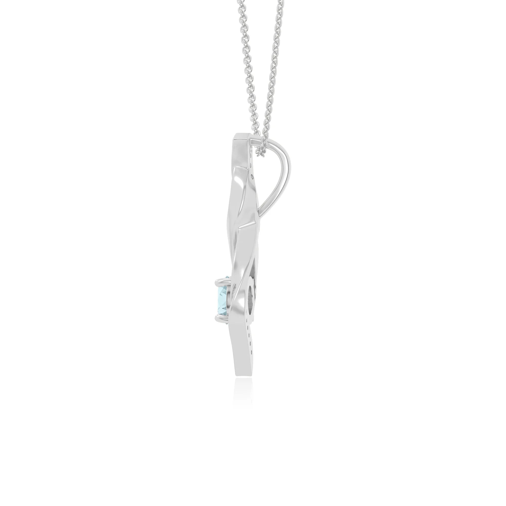 natural aquamarine infinity necklaces in sterling silver 