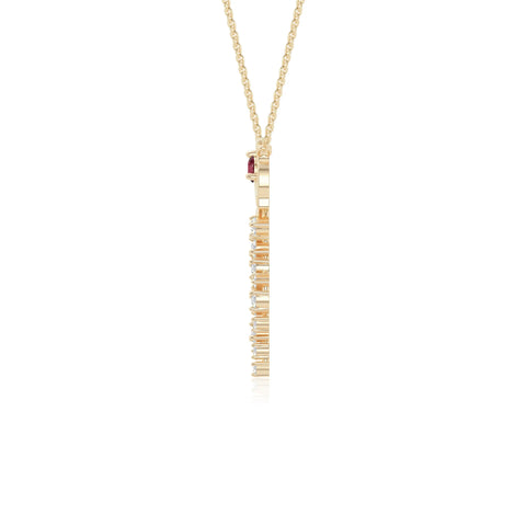 natural ruby rose flower necklaces in yellow gold vermeil 