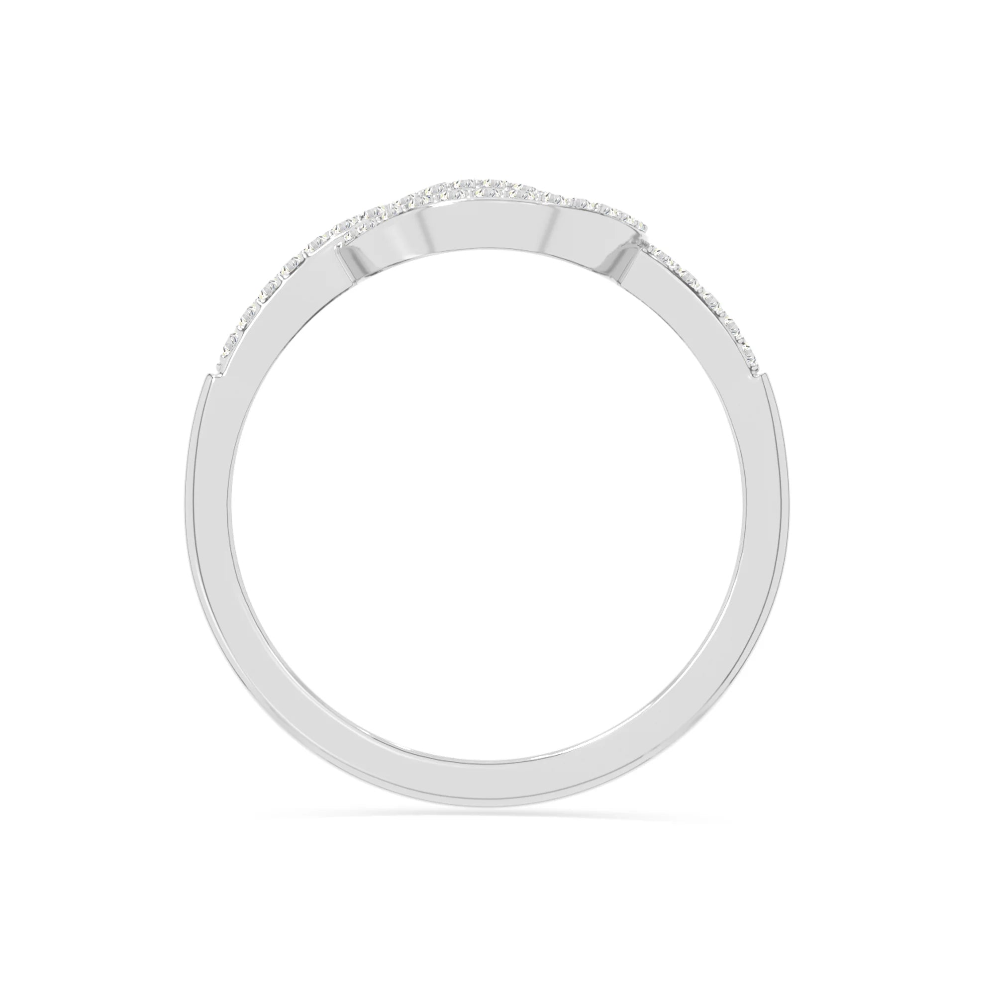 natural moissanite infinity knot promise rings in sterling silver 