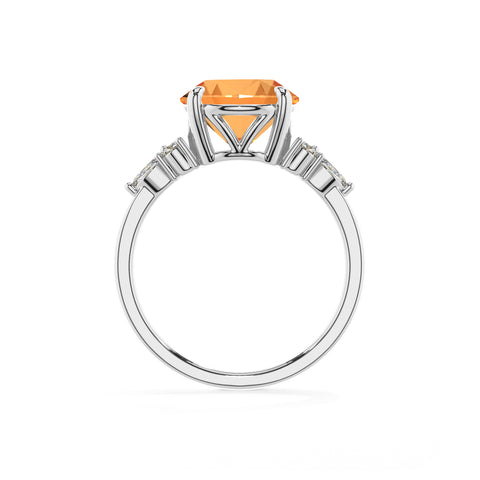 lab-grown citrine round solitaire engagement ring