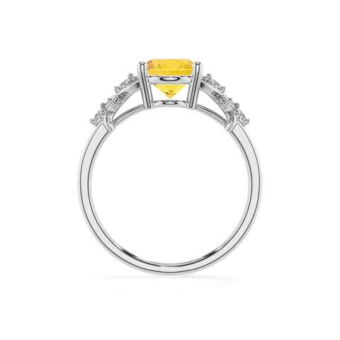 lab-grown yellow-sapphire oval criss cross solitaire engagement ring