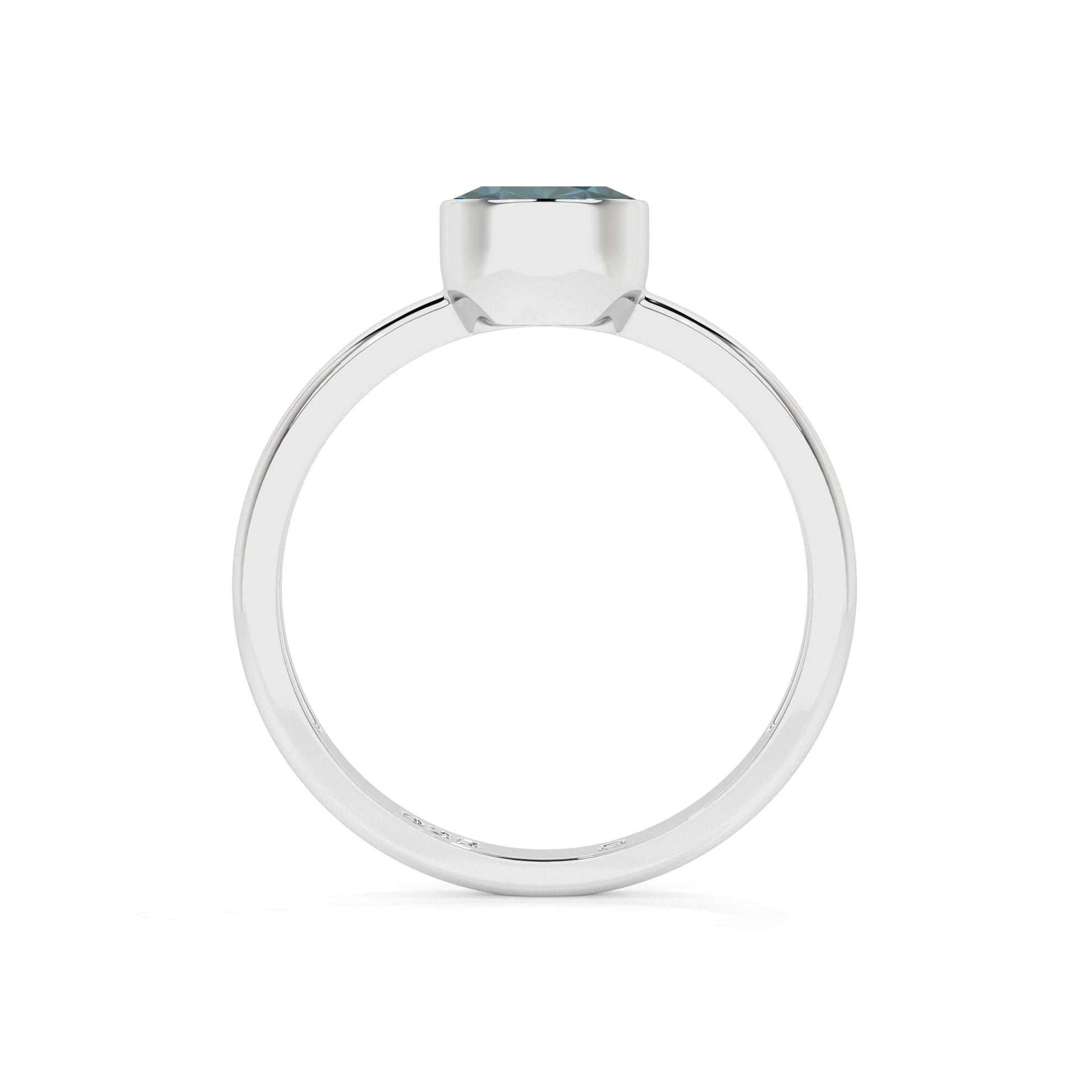 fluorite oval cut stackable bezel-set ring
