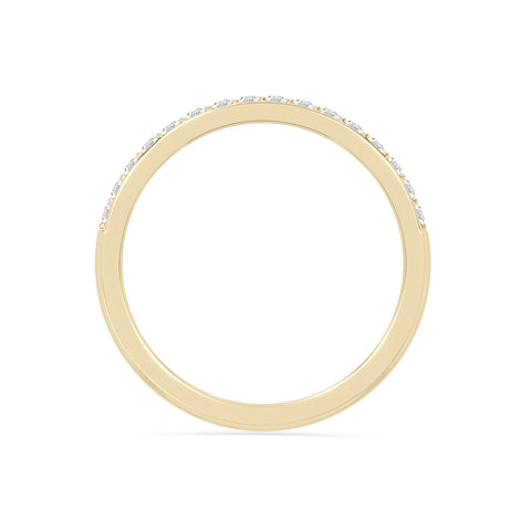 natural moissanite half eternity band rings in yellow gold vermeil