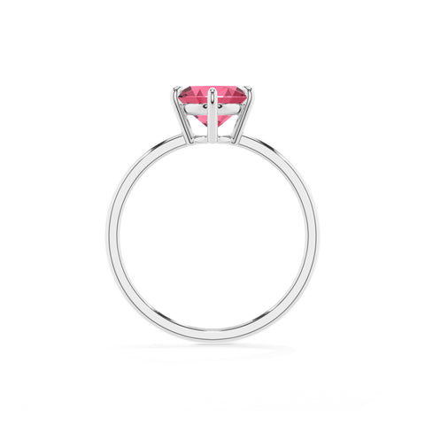 lab-grown pink-tourmaline oval solitaire engagement ring