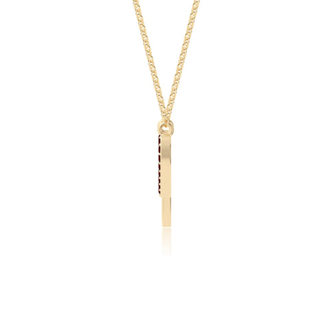 natural garnet heartbeat necklaces in yellow gold vermeil 
