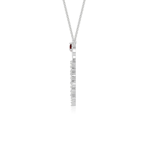 natural garnet rose flower necklaces in sterling silver 