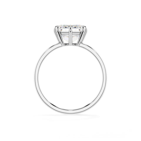 lab-grown moissanite asscher solitaire engagement ring