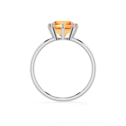 lab-grown citrine cushion solitaire engagement ring