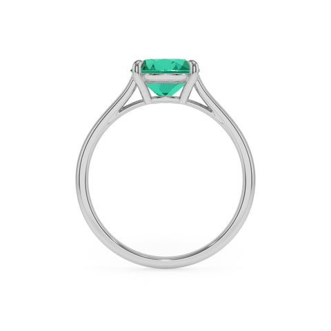 lab grown emerald pear solitaire engagement ring