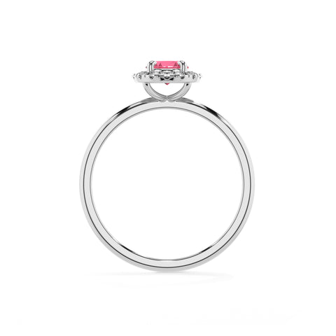 lab-grown pink-tourmaline oval halo solitaire engagement ring