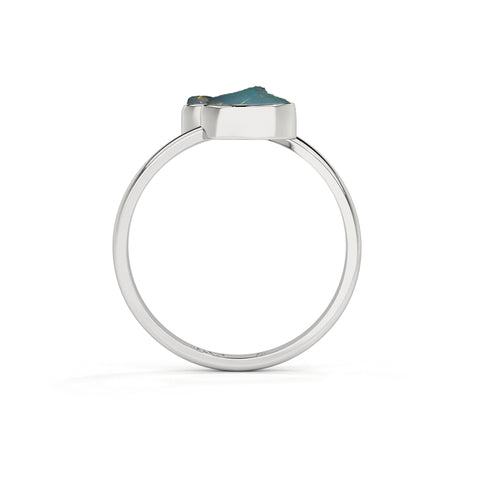 ethiopian-opal rough shape stackable bezel-set ring