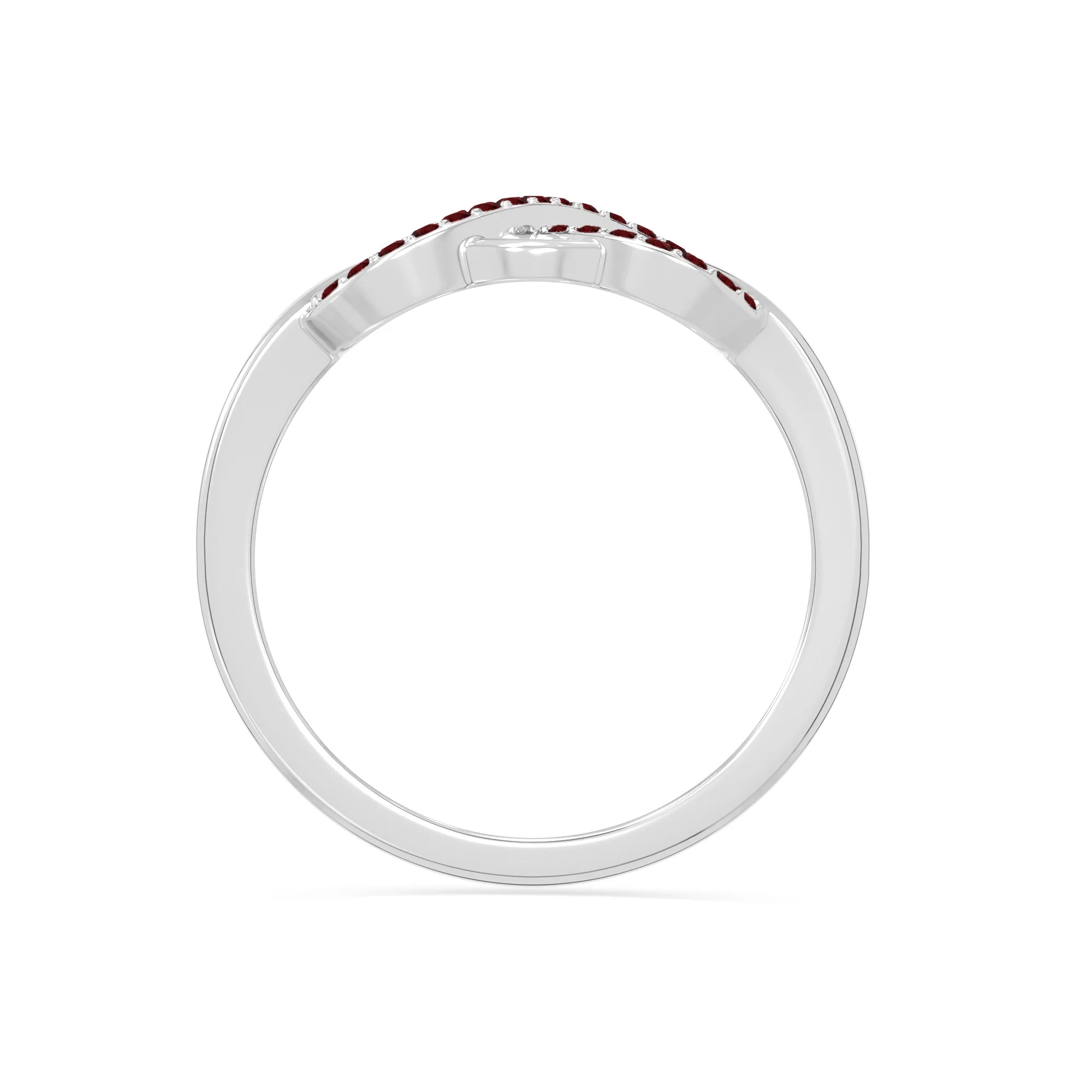 natural garnet infinity promise rings in sterling silver 