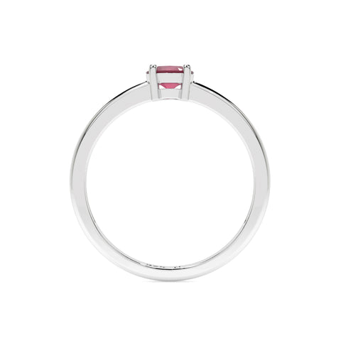 ruby round cut stackable prong-set ring