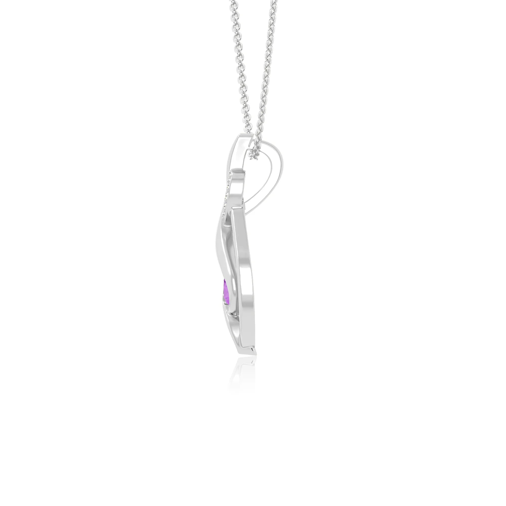 natural amethyst twisted infinty knot necklaces in sterling silver 
