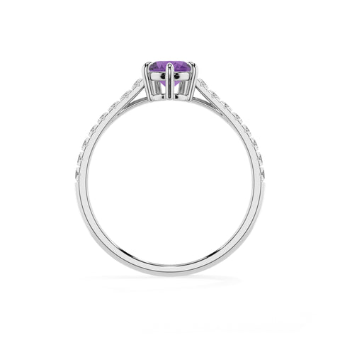 lab grown amethyst pear half eterity solitaire engagement ring