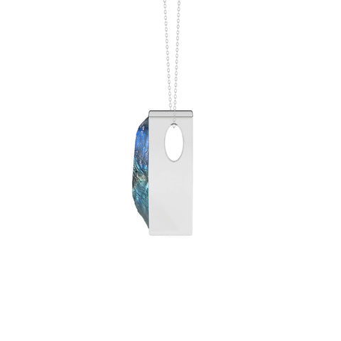 natural blue-moonstone bullet shape pendant necklace