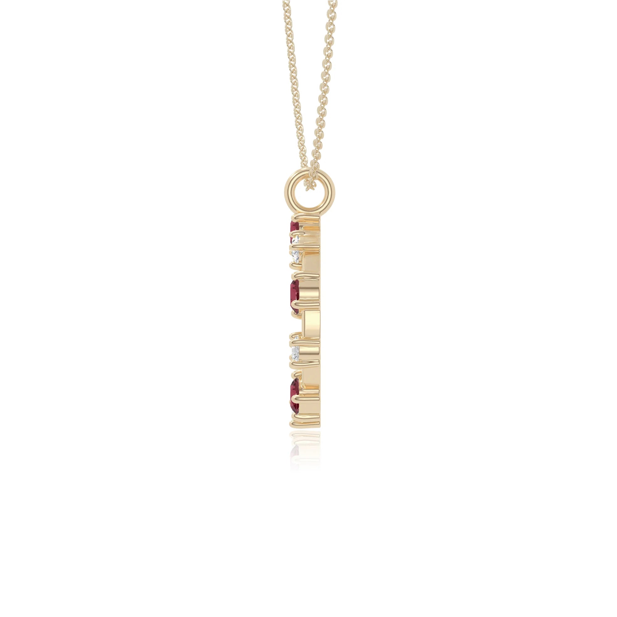 natural ruby infinity love knot necklaces in yellow gold vermeil 