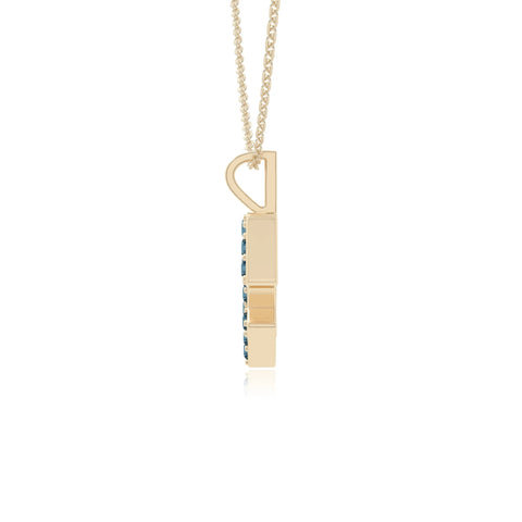 natural london-blue-topaz sagittarius zodiac necklaces in yellow gold vermeil 