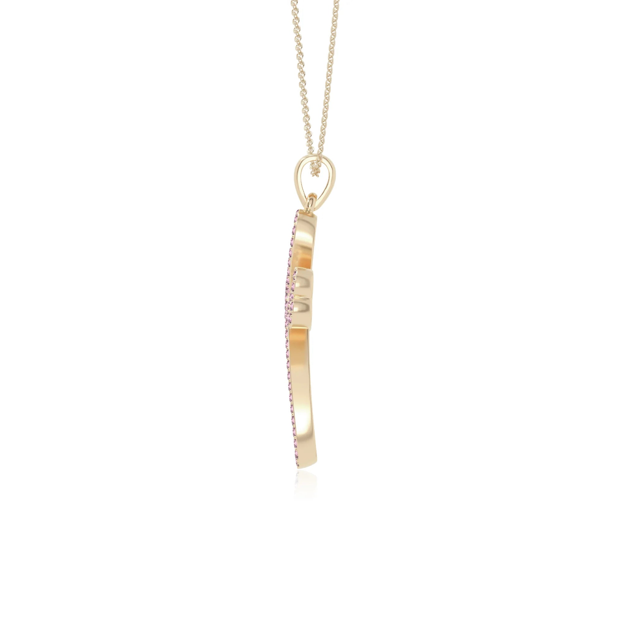 natural pink-tourmaline infinity cross necklaces in yellow gold vermeil 