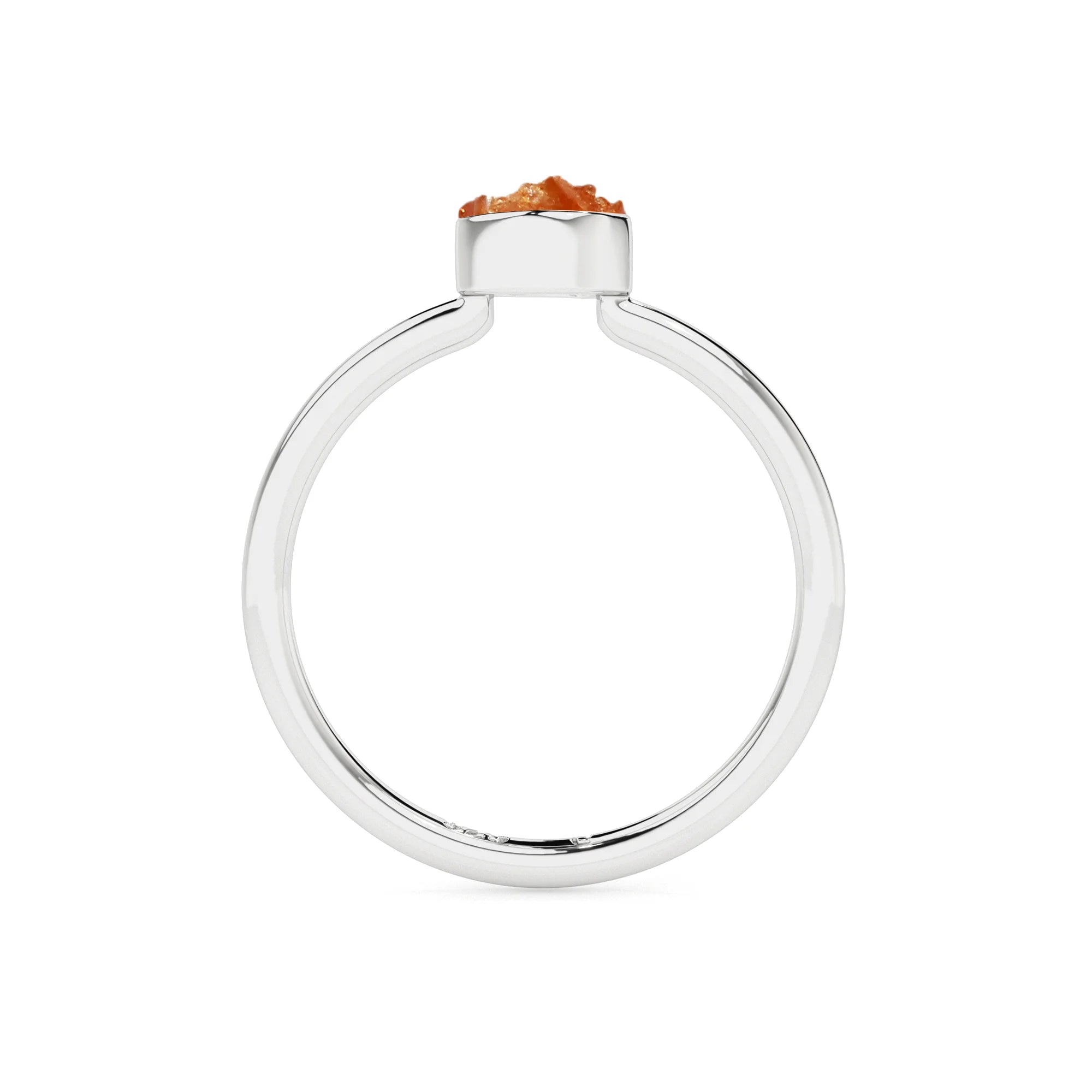 sunstone rough shape stackable bezel-set ring