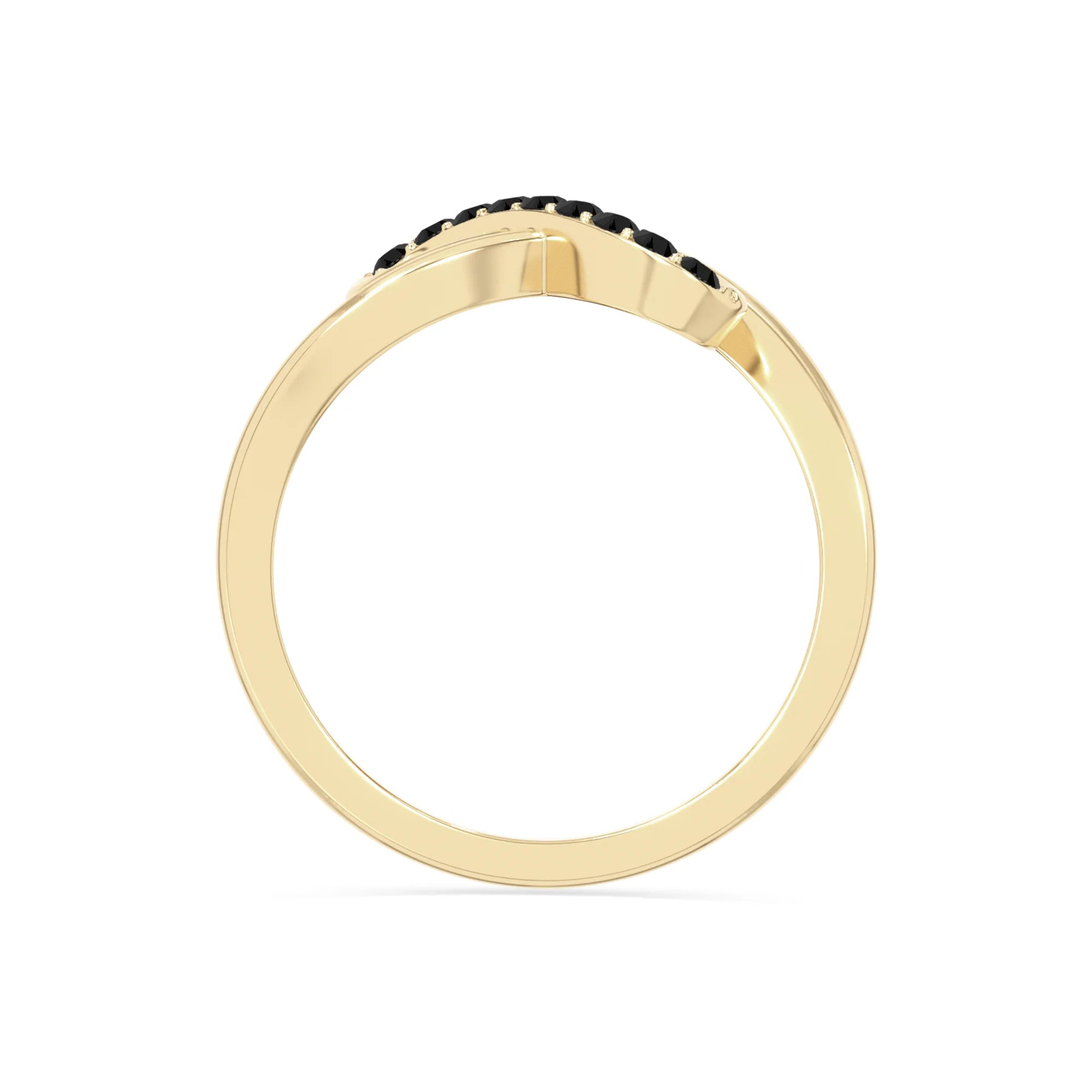 natural black onyx infinity promise rings in yellow gold vermeil