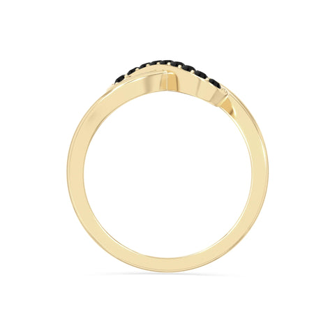 natural black onyx infinity promise rings in yellow gold vermeil