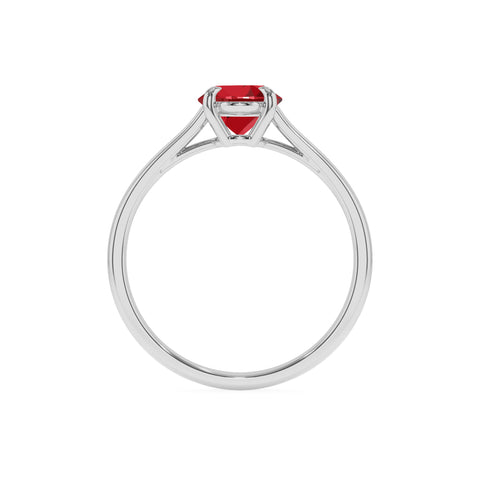 lab grown ruby oval solitaire engagement ring