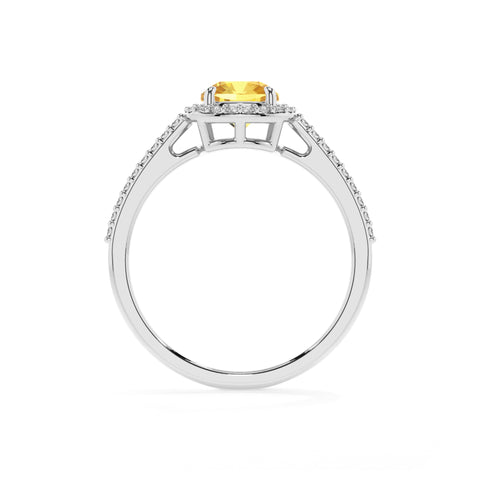 lab-grown yellow-sapphire cushion half eterity halo solitaire engagement ring