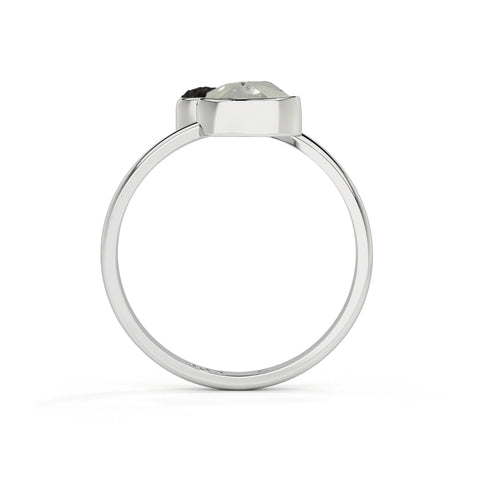 herkimer-black-tourmaline rough shape stackable bezel-set ring
