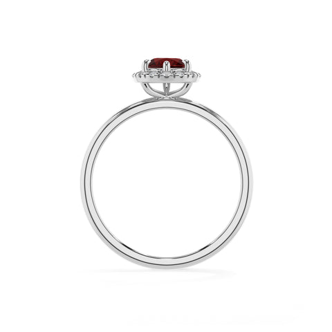 natural garnet pear halo solitaire engagement ring