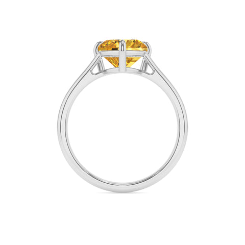 lab grown yellow sapphire heart solitaire engagement ring