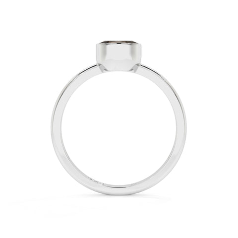 smoky quartz oval cut stackable bezel-set ring