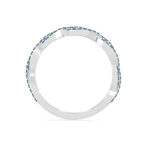 natural london blue topaz twisted braided wedding band rings in sterling silver 