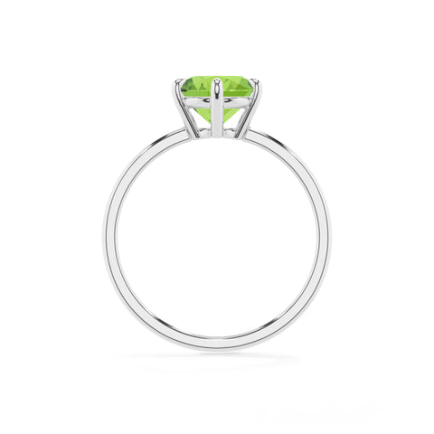 natural peridot round solitaire engagement ring