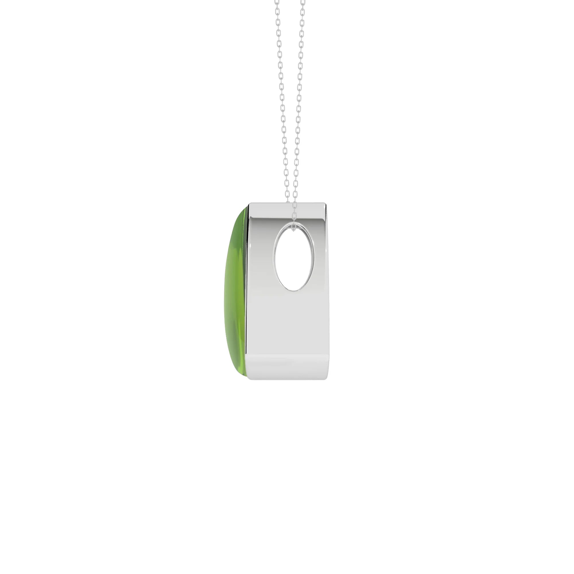 natural peridot trillion shape pendant necklace