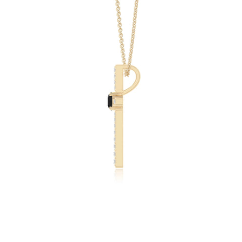 natural black-onyx cross necklaces in yellow gold vermeil 