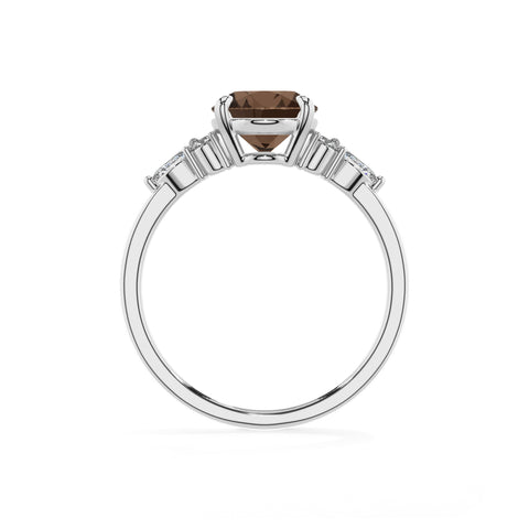 natural smoky-quartz oval solitaire engagement ring