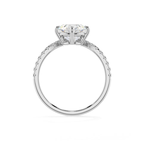 lab-grown moissanite round solitaire engagement ring