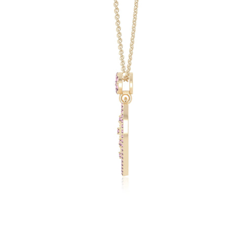 natural pink-tourmaline infinity love knot necklaces in yellow gold vermeil 