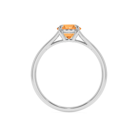 lab grown citrine oval solitaire engagement ring