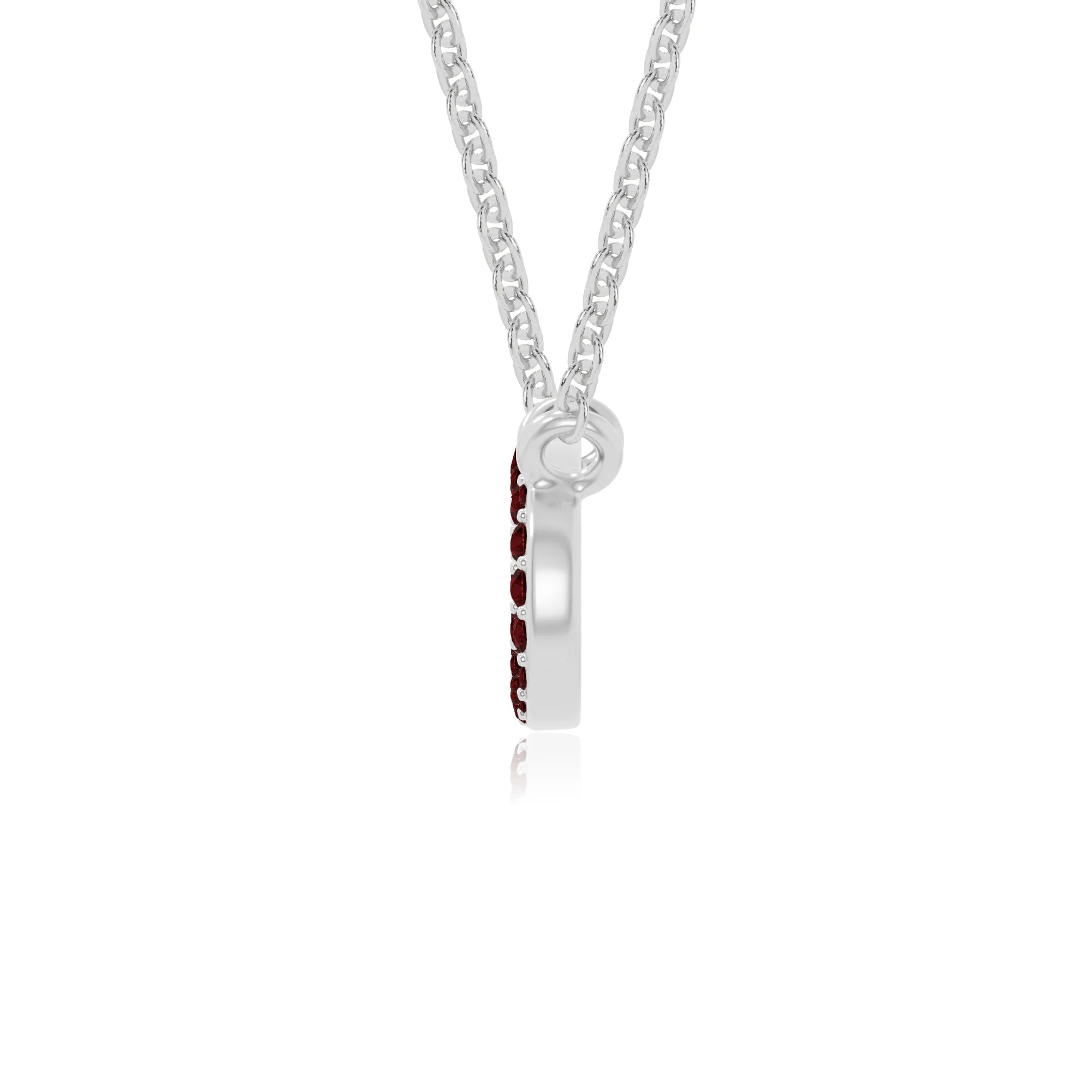 natural garnet oval paperclip necklaces in sterling silver 