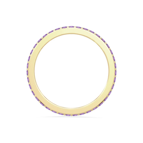 natural amethyst eternity band rings in yellow gold vermeil
