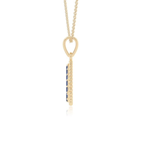natural blue-sapphire infinity love knot necklaces in yellow gold vermeil 