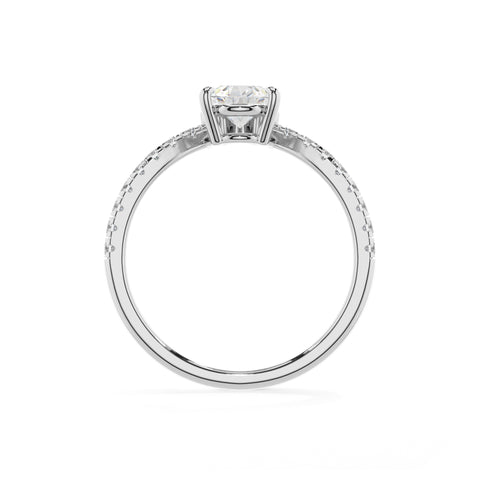 lab-grown moissanite pear solitaire engagement ring