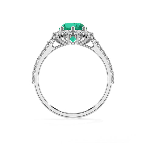 lab-grown emerald pear half eterity halo solitaire engagement ring